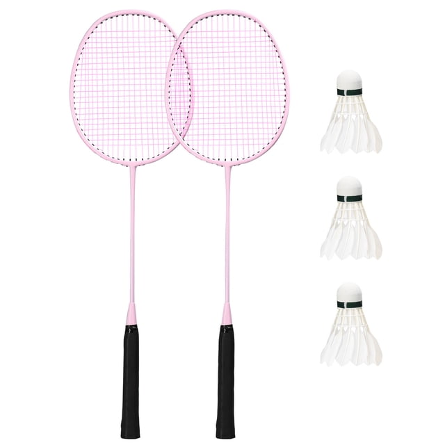 TFixol Lightweight Iron Alloy Badminton Racket Set with 3 Shuttlecocks - Pink, Blue, Green, White, or Black Options for Enhanced Court Performance