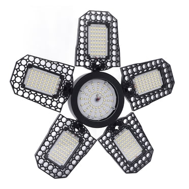 LED Garage Lights Super Bright 2994 Luminous Flux 6000K LED Shop Light with 6 Deformable Panels Screw in E26 E27 Socket LED Bulbs for Basement Attic Barn Workshop Storage Utility
