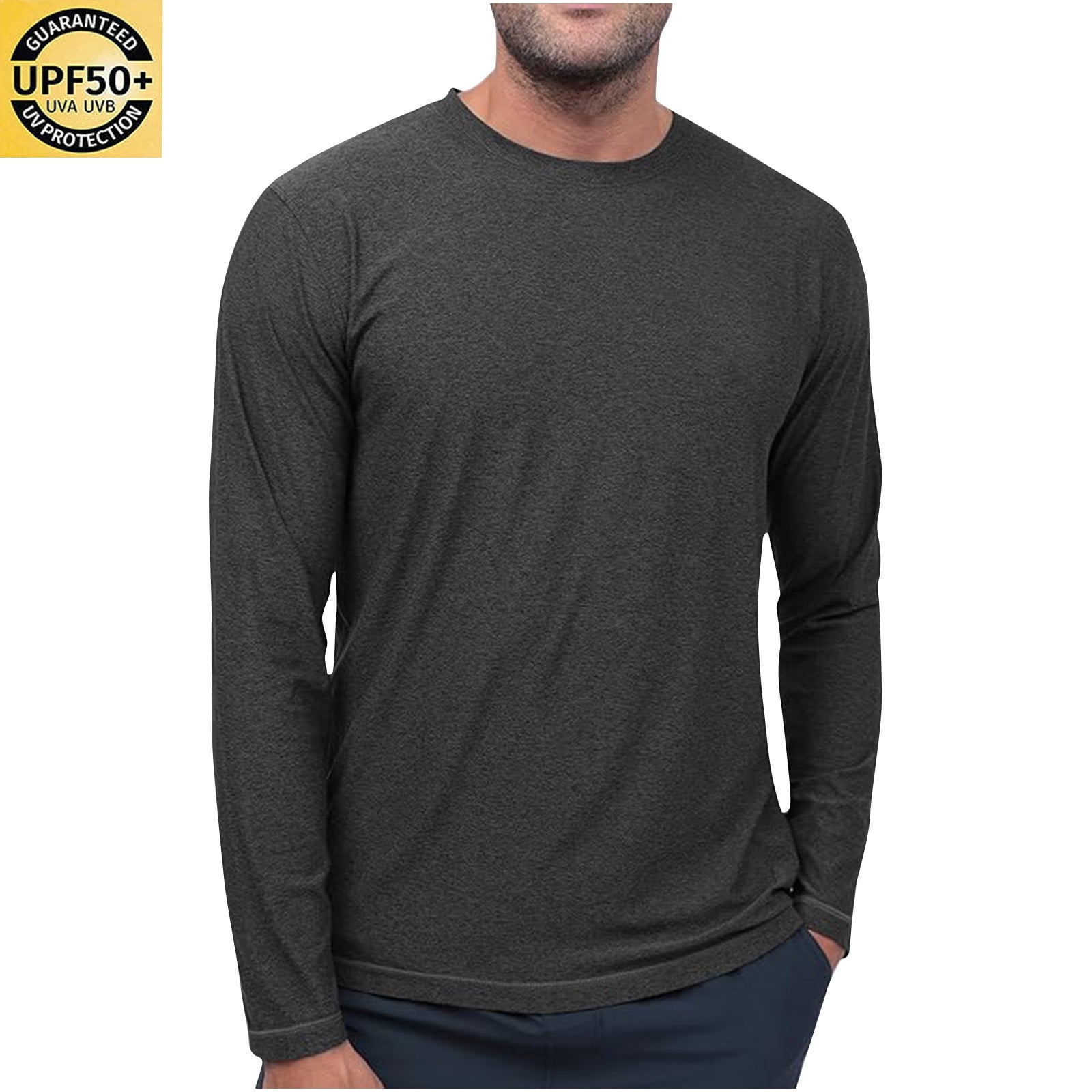 cllios Men's Sun Protection UPF 50+ Shirts Long Sleeve Running Workout Athletic Gym Shirt UV Swim Fish Rash Guard Hiking