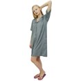thumbnail image 1 of Bimba Robe de Nuit Gris à Col Cranté pour Femme avec Poches-12, 1 of 6
