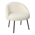 thumbnail image 1 of HomePop Fauteuil d'Appoint Moderne en Sherpa, Bois et Tissu, Fini Crème/noir, 1 of 12