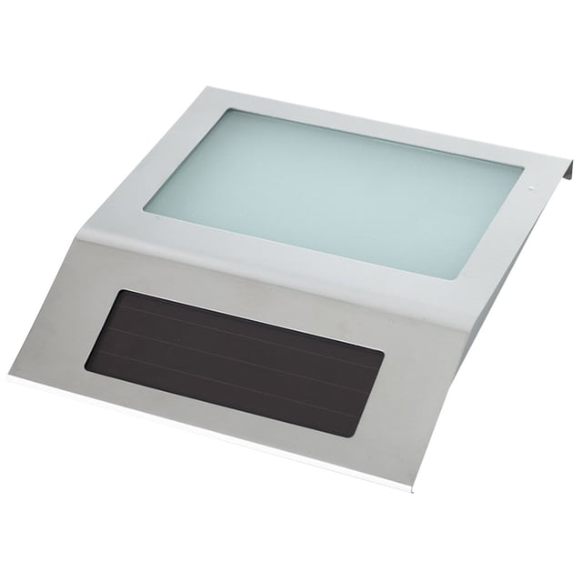 House Number Plaques with Numbers Solar House Number Sign Light featuring a stainless steel frame with a frosted LED-lit display and a solar panel for outdoor use. Solar-powered address plaque designed for wall mounting, it includes pre-printed numbers and letters for customization. Suitable for houses, yards, and streets.