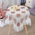 thumbnail image 4 of Nappe Nappe Ménagère Table Basse Nappe Housse de Climatiseur Serviette Petite Table Ronde Gaze Broderie Dentelle, 4 of 6