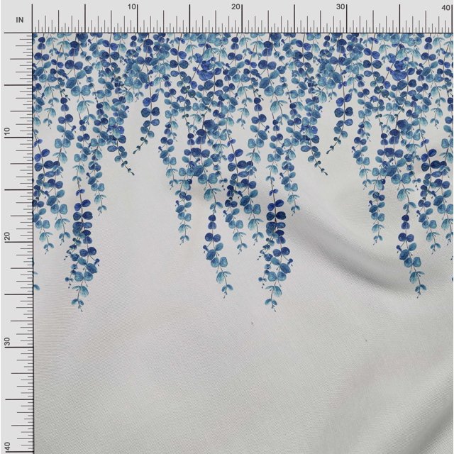 oneOone Polyester Lycra Fabric Leaves Panel Print Sewing Fabric BTY 56 Inch Wide