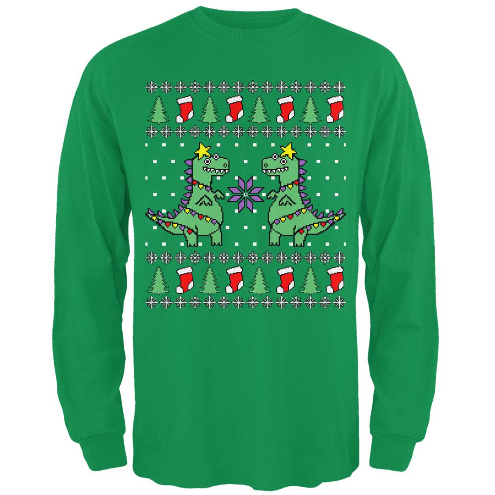 Tree Rex T Rex Ugly Christmas Sweater Mens Long Sleeve T Shirt