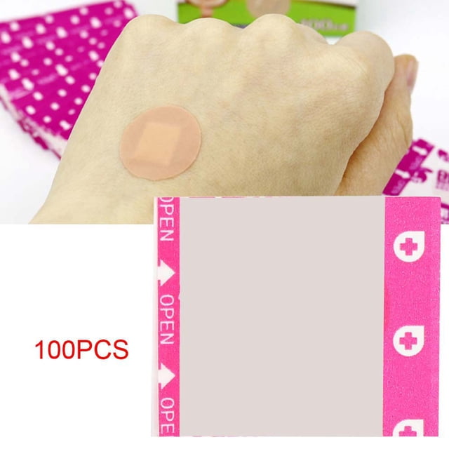 Wound Dressing Patch, 100Pcs Mini Round Waterproof Bandage, Hiking For Home Use Outdoors Sports
