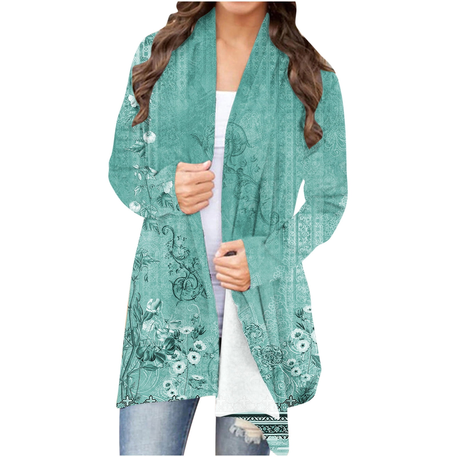 Cardigans pour Femmes Chandails pour Femmes à Manches Longues Mode Décontractée Imprimé Cardigan Haut Blouse Manteau Cardigan en Liquidation