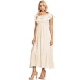 thumbnail image 4 of Women's Boho Peasant Dress Off Shoulder Short Sleeve Ruffle Maxi Dresses, 4 of 5