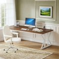thumbnail image 2 of Fnova 70.86" Dining Table for 6, Modern Rectangular Kitchen Table for Dining Room, Brown, 2 of 8