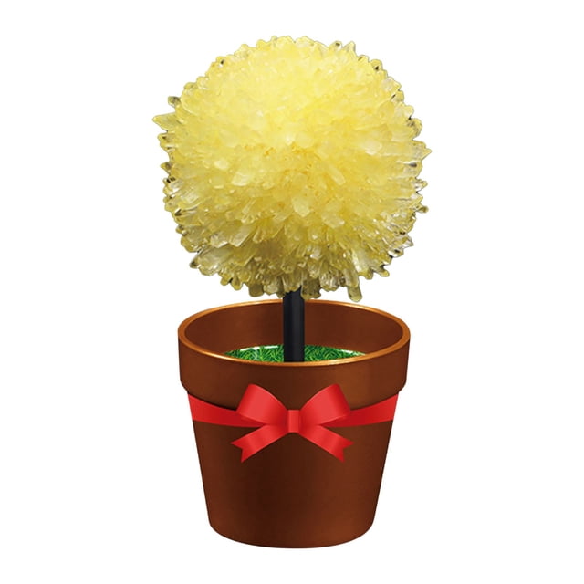 Yellow Crystal Flower Growing Kit For Kids Science Experiment Diy Chemical Set Fast Growth In 24 Hours 6 Colors 12 Crystals Includes Flower Pot And Measuring Cup 1.77X3.54 Inches