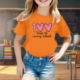 thumbnail image 2 of LUOGENLI T-Shirt pour Filles Enfants Mode Décontractée Imprimé Col Rond Ample Manches Courtes T-Shirt Haut Longues Chemises pour Filles Tendance Été Orange 3-4 Ans, 2 of 4