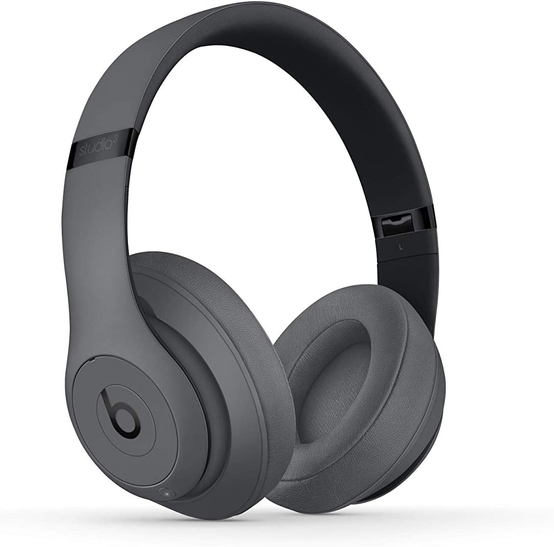 Restored Beats Studio3 Wireless Noise Cancelling Over-Ear Headphones - W1 Chip, Class 1 Bluetooth, 22 Hours of Listening Time, Built-In Microphone - (Gray)