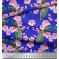 thumbnail image 3 of Soimoi Rayon Crepe Fabric Floral & Peacock Bird Decor Fabric Printed Yard 46 Inch Wide, 3 of 3