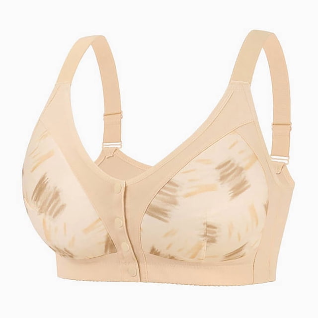 Posijego Plus Size Everyday Bra for Women Wireless Front Closure Bra Full Coverage Push-Up Support Bras