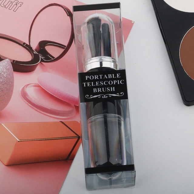 Dvkptbk Bottle Makeup Brush Set - 4 In 1 Portable Travel Lip Brush, Highlight Brush, Eyeshadow Brush, Foundation Blending Powder Brush Mini Facial Makeup Brush Set Bottle