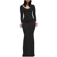 thumbnail image 1 of Ketyyh-chn99 Robes Maxi pour Femmes Grande Taille Robe Mini Robe de Fête Combinaisons Manches à Volants Shorts Robe Mini Noir,2TG, 1 of 5