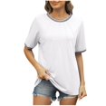 thumbnail image 2 of Soki Vêtements d'Été Décontractés pour Femmes en Liquidation Nouveaux T-Shirts Amples à Col Rond à Manches Courtes, 2 of 9