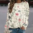 thumbnail image 2 of KIHOUT Chandails Molletonnés pour Femmes en Liquidation, Hauts Blouse à Manches Longues d'Automne et d'Hiver à Col Rond à Imprimé Floral, Coupe Ample, Taille P-2TG, 2 of 5