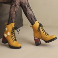 thumbnail image 4 of LSLJS High Bottines à Talons Hauts pour Femmes, Bottines à Talons Hauts Épaisses pour Femmes Heel à Plateforme à Lacets pour Étudiantes, Bottines et Bottillons pour Femmes, 4 of 6