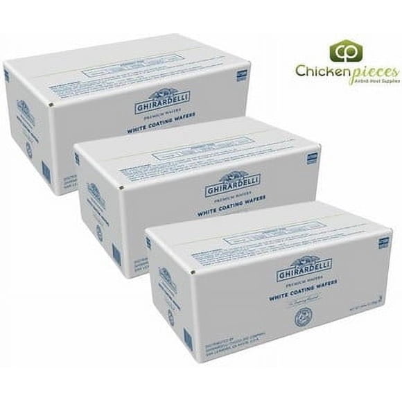 Ghirardelli White Coating Wafers, Professional "No-Temper" Melting Discs, 25 lb (11.34 kg) Bags, Bulk Foodservice Case (3/Case / 75 lbs Total)