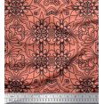 thumbnail image 1 of Soimoi Poly Georgette Fabric Floral & Moroccan Damask Ethnic Print Fabric by Yard 52 Inch Wide, 1 of 3