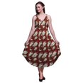 thumbnail image 1 of Bimba Robe à Imprimé Floral pour Femme, Bretelles Spaghetti, Col en V, Midi, Tenue de Plage - XX-Grand, 1 of 1