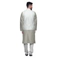 thumbnail image 3 of Atasi Cotton Mens Kurta Pajama With Jacket Indian Mandarin Ethnic Wear Set, 3 of 5