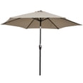 thumbnail image 3 of Gymax 9 ft Outdoor Patio Market Table Umbrella Garden Yard w/ Crank 6 Ribsb Tan, 3 of 7