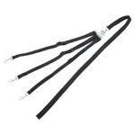Raindrops Heavy Duty Black Nylon Dog Training Leash with Three Lead Sections for Safety