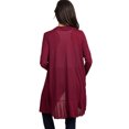 thumbnail image 4 of Cardigan à Volants Ouvert devant Couleur Unie Manches Longues pour Femmes, 4 of 7