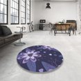 thumbnail image 4 of Ahgly Company Tapis Rond Lavable en Machine Intérieur Transitionnel Violet Clair, 5 Pieds Rond, 4 of 7