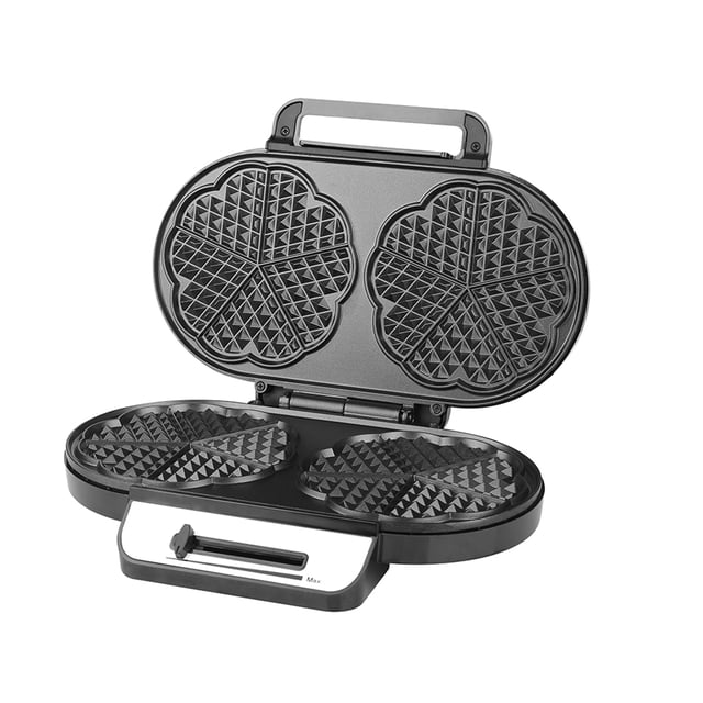 Waffle Iron 1200 W for Double Heart Waffles, Heart Waffle