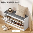 thumbnail image 4 of HOMCOM Banc à Chaussures avec Tiroir Rabattable, Coussin, 8 Paires pour Entrée Blanc, 4 of 9