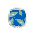 thumbnail image 1 of Green Paper Umbrella Cloud Pattern Square Mirror Portable Compact Pocket Makeup Double Sided Glass, 1 of 3
