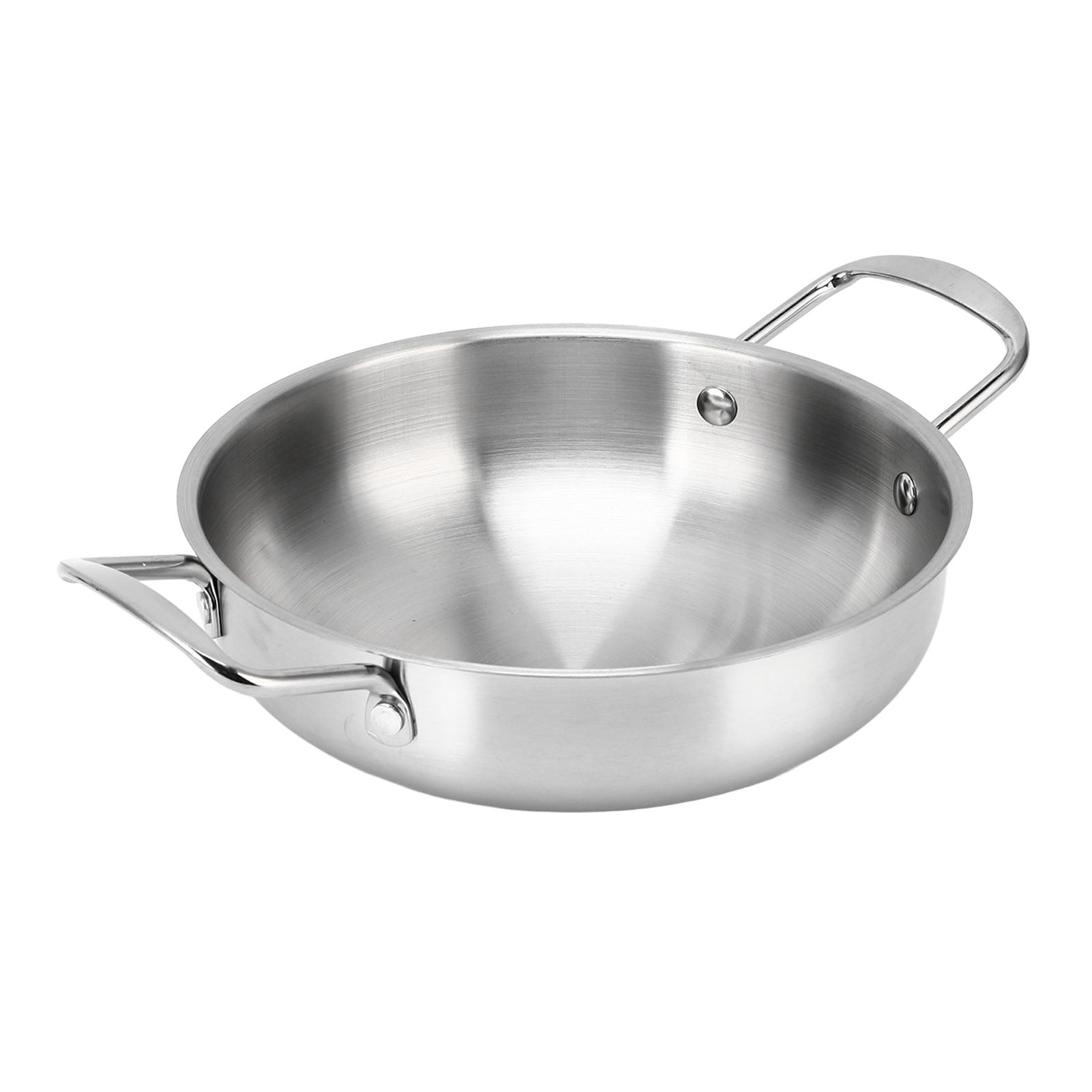 Casserole à Nouilles, Chauffage Uniforme en Acier Inoxydable Plate à Deux Poignées Petite Casserole Coréenne Exquise pour Ramen Réutilisable pour Bureau pour Camping Extérieur pour Dortoir 18cm,20cm,22cm,24cm,26cm