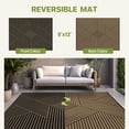 thumbnail image 2 of DEORAB Outdoor Rug Reversible 9x12' Patio Rug,Clearance Outside Plastic Waterproof Mat,Fordable Floor Rug for Patio, Camping, RV, Deck, Porch, Balcony, Backyard, black&brown, 2 of 6