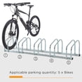 thumbnail image 4 of HOMCOM support de rangement pour 5 vélos, argent, 4 of 9