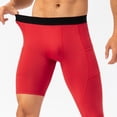 thumbnail image 4 of asjyhkr Men's Compression Shorts with a Single-Legged with Side Pockets Workout Gym Basketball Base Layer, 4 of 9