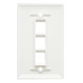 thumbnail image 2 of axGear Plaque Murale Keystone à 3 Ports, Gang Simple, Taille Standard, Prise RJ45, Insert Modulaire, Port Ethernet Cat5e Cat6, Blanc, 2 of 2