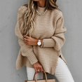 thumbnail image 1 of RKSTN Sweaters for Women Loose Casual Stitching Long-Sleeved Knitted Sweater Fall Sweaters, 1 of 7