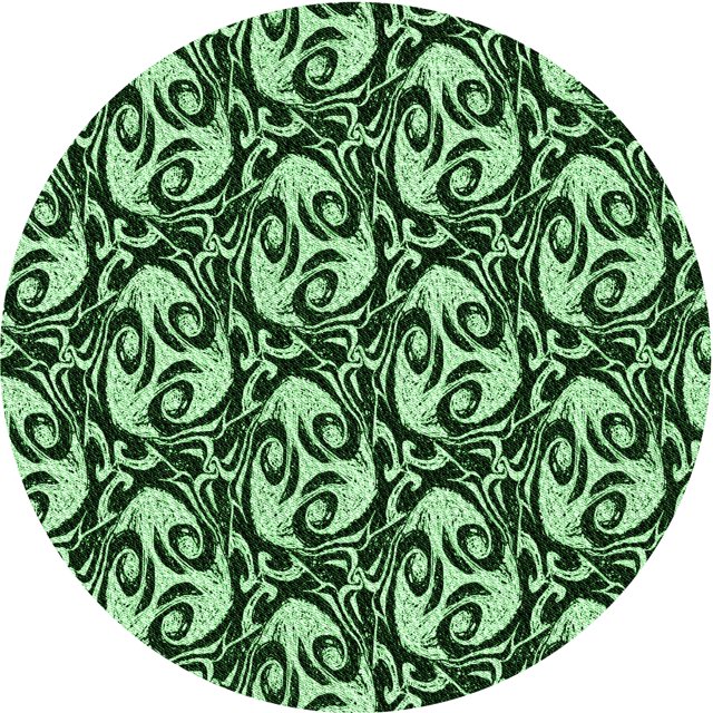 Ahgly Company Tapis Rond Lavable en Machine Intérieur Transitionnel Vert Pastel, 6 Pieds Rond