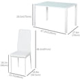 thumbnail image 3 of HOMCOM Dining Table Set for 4, Rectangular Glass Kitchen Table With Chairs, 3 of 10