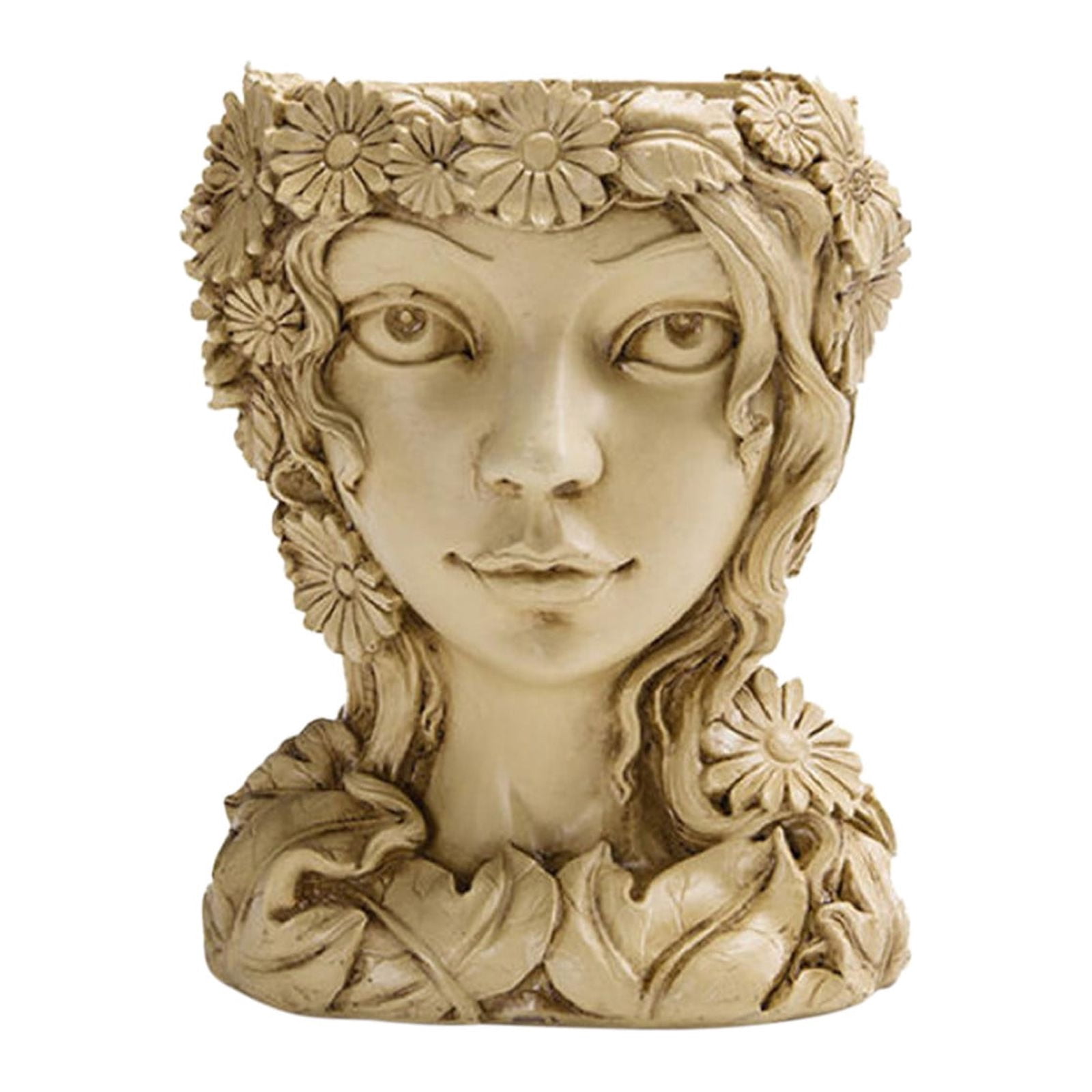 Flower Pots with Drainage Indoor Plants Head Planter Face Flower Pot Decorative Girl Statue Planter Pot Indoor Outdoor Artificial Flowers Plants for Outdoor Planters