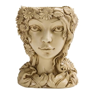 Flower Pots with Drainage Indoor Plants Head Planter Face Flower Pot Decorative Girl Statue Planter Pot Indoor Outdoor Artificial Flowers Plants for Outdoor Planters