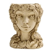 Planters Outdoor Plants Head Flower Pot Face Flower Pot Decoration Girl Statue Flower Pot Indoor and Outdoor Flower Pots Outdoor