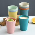 thumbnail image 4 of Namzi Unbreakable Wheat Straw Cups, Set of 4 Reusable Plastic Cups, Water Drinking Glasses for Kitchen, Camping, Party，Black, 4 of 5