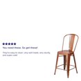 thumbnail image 2 of Commercial Grade 4 Pack 24" High Copper Metal Indoor-Outdoor Counter Height Stool with Back, 2 of 9