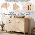 thumbnail image 4 of Armoire de Rangement Style Ferme à 4 Portes, Buffet Console Rustique en Bois Naturel avec Charnières à Fermeture en Douceur, Meuble d'Entrée, Fini Naturel, 4 of 9
