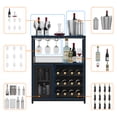 thumbnail image 4 of Twister.CK 5 Tier Wine Bar Cabinet with LED Light, Bar Cabinet with Detachable Wine Rack and Glass Holder, Storage Space for Kitchen Living Room Bar, Black, 4 of 8