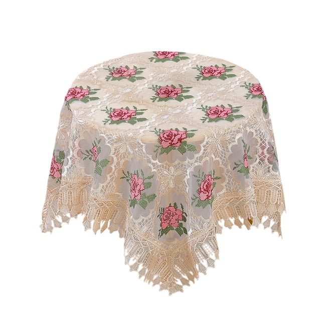 Tablecloth Cloth Household Coffee Table Table Cloth Air Conditioner Cover Towel Small Round Table Gauze Embroidery Lace